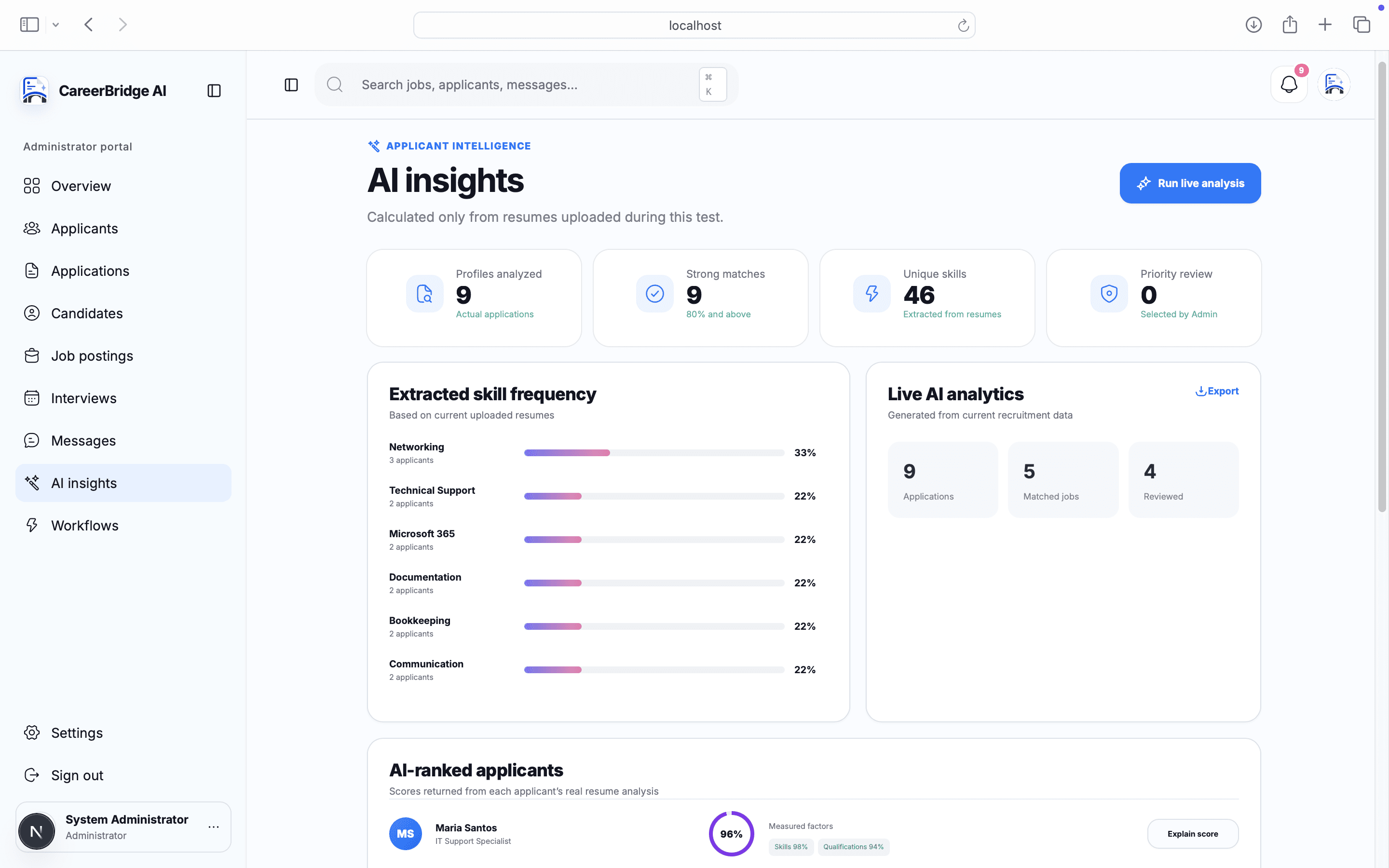 CareerBridge AI app screen 3